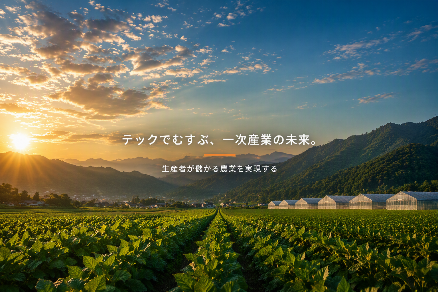 テックでむすぶ、一次産業の未来。生産者が儲かる農業を実現する